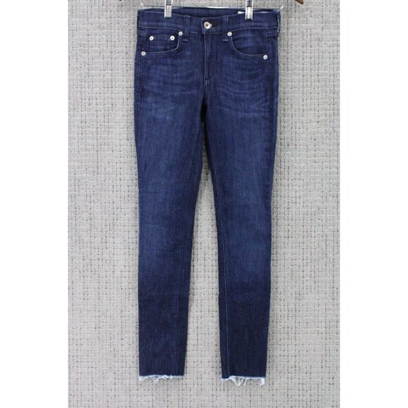 Rag & Bone Jeans Women Size 25 Blue Denim Medium Washed Stretch Ankle Skinny Fit - Picture 1 of 7
